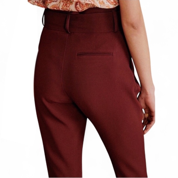 Sezane Austin Trousers in Burgundy Sz 32/US 0 - Picture 2 of 10